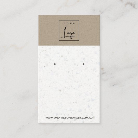 WITTE KRAFT TERRAZZO STUD EARRING DISPLAY CARD VISITEKAARTJE (Voorkant)