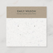 WITTE KRAFT TERRAZZO STUD OORBEL DISPLAY KAART VIERKANTE VISITEKAARTJE (Voorkant)