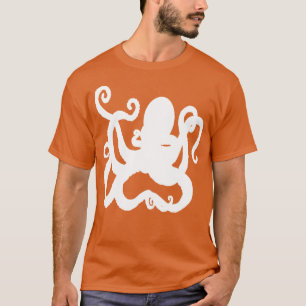 Witte kraken octopus liefhebbers t-shirt