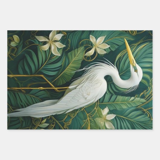 Witte kranen & Gardenia's, Coconut Grove Inpakpapier Vel (Voorkant 2)