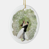 Witte krans foto glas ornament (Rechts)