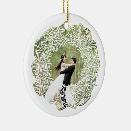 Witte krans foto glas ornament (Rechts)