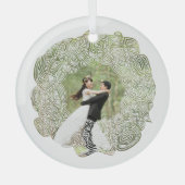 Witte krans foto glas ornament (Voorkant)