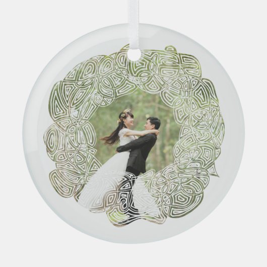 Witte krans foto glas ornament (Voorkant)