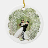 Witte krans foto glas ornament (Voorkant)