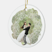 Witte krans foto glas ornament (Links)