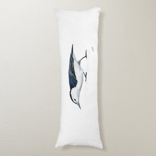 Witte kreeft Nuthatch Lichaamskussen (Voorkant Verticaal)