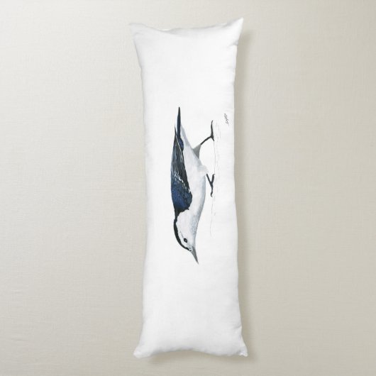 Witte kreeft Nuthatch Lichaamskussen (Achterkant (Verticaal))