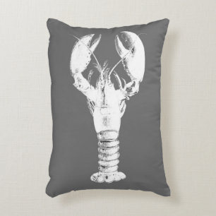 Witte kreeft op grijs / grijs accent kussen