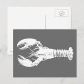 Witte kreeft op grijs / grijs briefkaart (Voorkant / Achterkant)