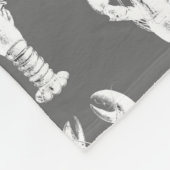 Witte kreeft op grijs / grijs fleece deken (Hoek)