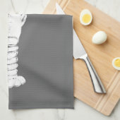 Witte kreeft op grijs theedoek (Quarter Fold)