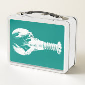 Witte kreeft op Turquoise / Blauwgroen (Achterkant)
