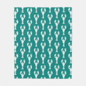 Witte kreeft op Turquoise / Blauwgroen Fleece Deken (Voorkant)