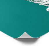 Witte kreeft op Turquoise / Blauwgroen Poster (Hoek)