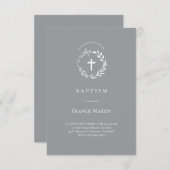 witte kreet op grijs | Baptisme-uitnodiging Kaart (Voorkant / Achterkant)