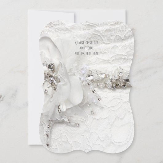 Witte kristal diamant bruiden jurk bruiloft kaart (Achterkant)