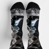 Witte kristallen in zwarte ruimte abstract koel sokken (Top)