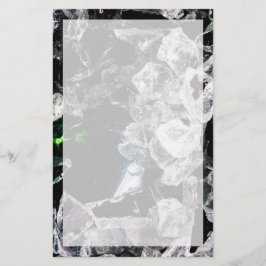 Witte kristallen in zwarte ruimte briefpapier