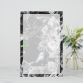 Witte kristallen in zwarte ruimte briefpapier (Staand voorkant)