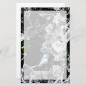 Witte kristallen in zwarte ruimte briefpapier (Voorkant / Achterkant)