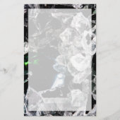 Witte kristallen in zwarte ruimte briefpapier (Voorkant)