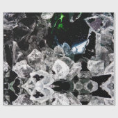 Witte kristallen in zwarte ruimte cadeaupapier (Vlak)