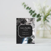 Witte kristallen in Zwarte ruimte Monogram Visitekaartje (Staand voorkant)