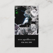 Witte kristallen in zwarte ruimte visitekaartje (Achterkant)