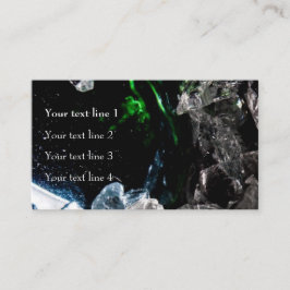 Witte kristallen in zwarte ruimte visitekaartje