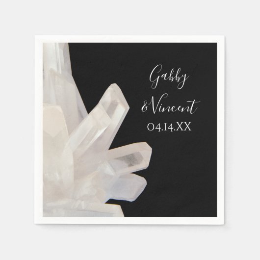Witte Kristallen op Witte Huwelijk Servet (Voorkant)
