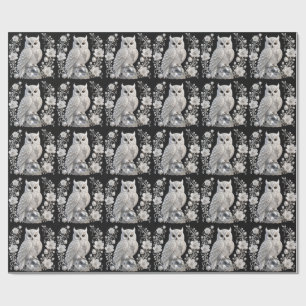 Witte Kristallen Parel Uil Cadeaupapier