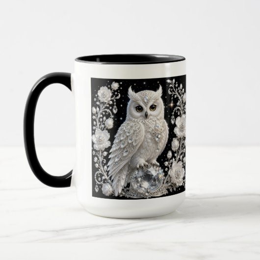 Witte Kristallen Parel Uil Mok (Links)