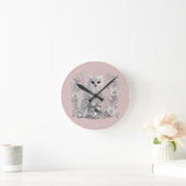 Witte Kristallen Parel Uil Ronde Klok (Huis)