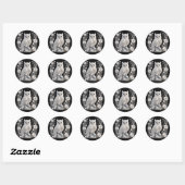 Witte Kristallen Parel Uil Ronde Sticker (Vel)