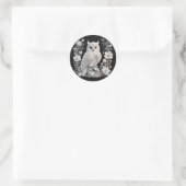 Witte Kristallen Parel Uil Ronde Sticker (Tas)