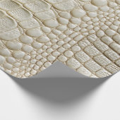 Witte krokodil alligator huid faux lederen print cadeaupapier (Hoek)