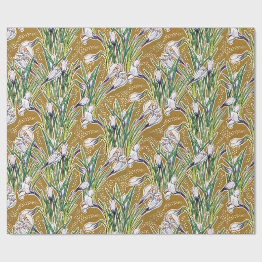 Witte krokodillen Drijfbloemen Cadeaupapier (Vlak)