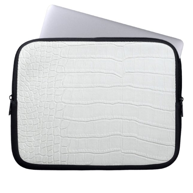 Witte krokodillen Huidafdruk Laptop Sleeve (Voorkant)