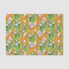 Witte krokodillen Tuinbloem Boskanaalgeel Tissuepapier