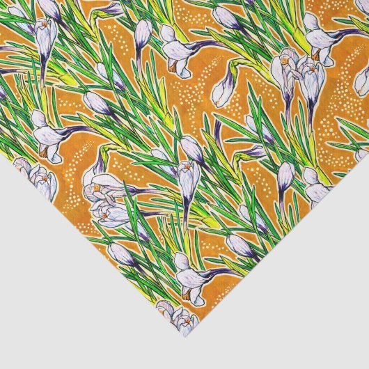 Witte krokodillen Tuinbloem Boskanaalgeel Tissuepapier (Detail)