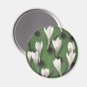 witte krokodillen, tuinbloem magneet (Voorkant / Achterkant)