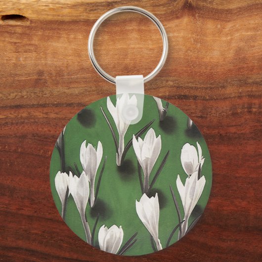 witte krokodillen, tuinbloem sleutelhanger (Voorkant)