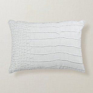 Witte Krokodillenleerprint Accentkussen Accent Kussen