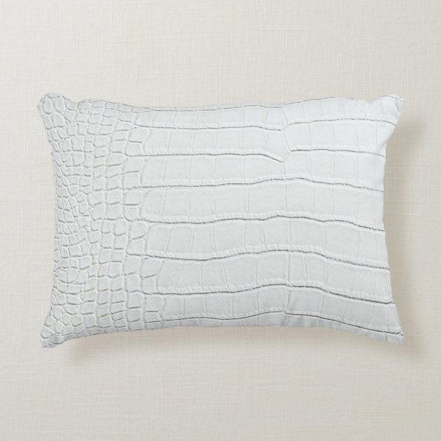 Witte Krokodillenleerprint Accentkussen Accent Kussen (Voorkant)