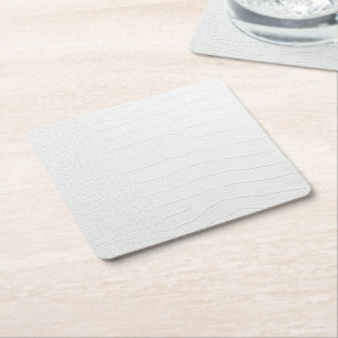 Witte Krokodillenleerprint Kartonnen Onderzetters