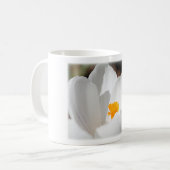 witte krokus bloem koffiemok (Voorkant links)