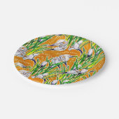 Witte Krokussen Lente Bloem Bloemen Patroon Geel Papieren Bordje (Gekanteld)