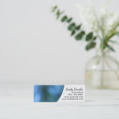 Witte Kromme over Blauw Afbeelding; Uniek Ontwerp Mini Visitekaartje (Staand voorkant)