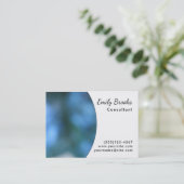 Witte Kromme over Blauw Afbeelding; Uniek Ontwerp Visitekaartje (Staand voorkant)